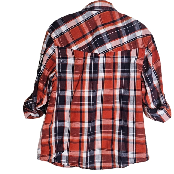 First Wave Plaid button dow shirt Size 8 - Picture 3 of 9